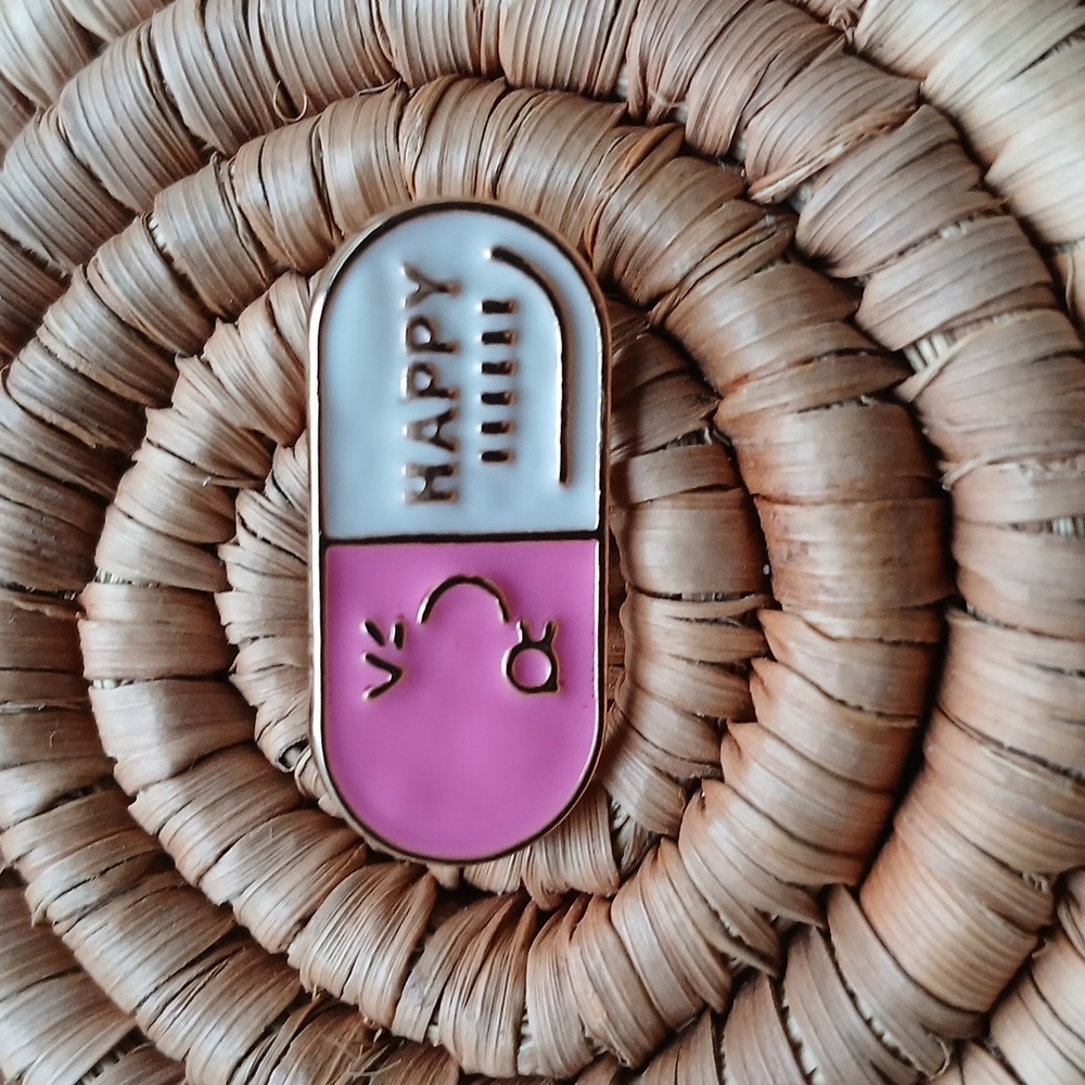 5/$25 NEW Happy Pill Enamel Pin